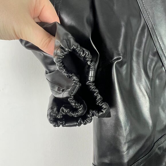 NWT Endless Rose PU Puff Sleeve Mini Dress Faux Leather Black Size XS NEW - Picture 9 of 14